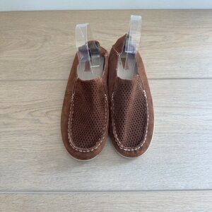 Olukai Nohea Perforated Brown Suede Leather Loafer Size 8.5